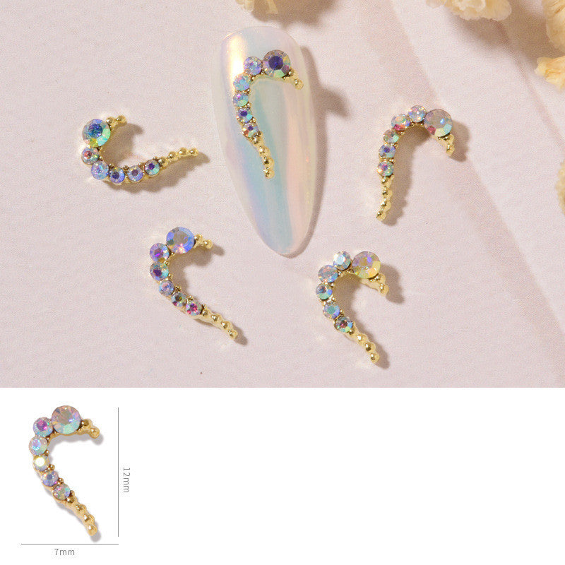 Nail Art DIY Love Heart Alloy Jewelry Nail Piece Nail