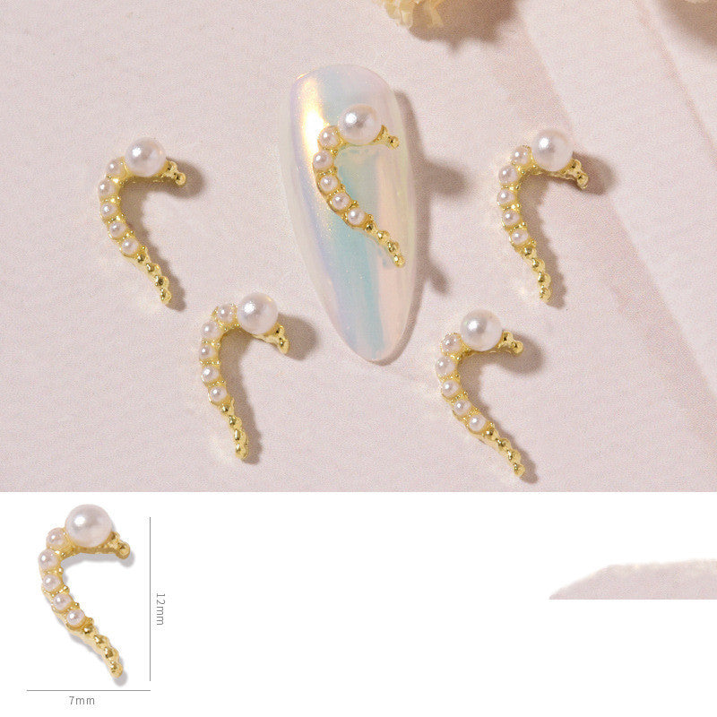Nail Art DIY Love Heart Alloy Jewelry Nail Piece Nail