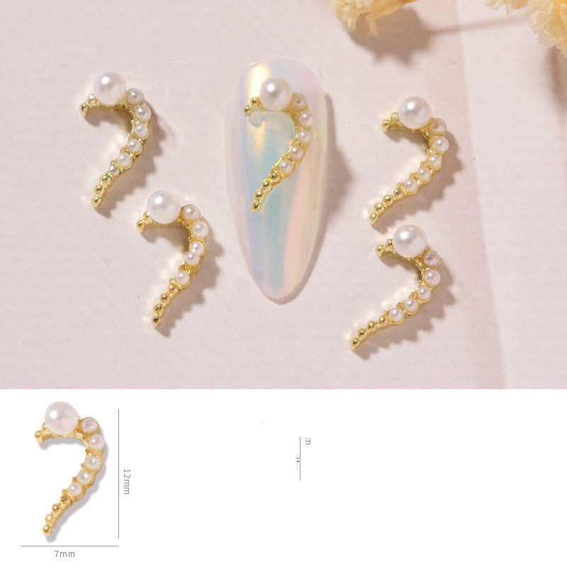 Nail Art DIY Love Heart Alloy Jewelry Nail Piece Nail