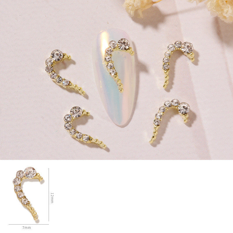 Nail Art DIY Love Heart Alloy Jewelry Nail Piece Nail