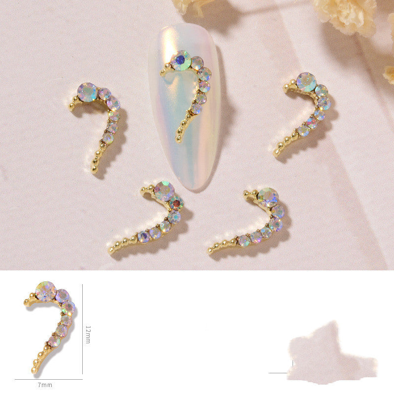 Nail Art DIY Love Heart Alloy Jewelry Nail Piece Nail