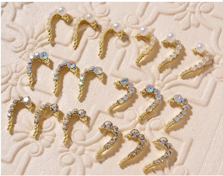 Nail Art DIY Love Heart Alloy Jewelry Nail Piece Nail