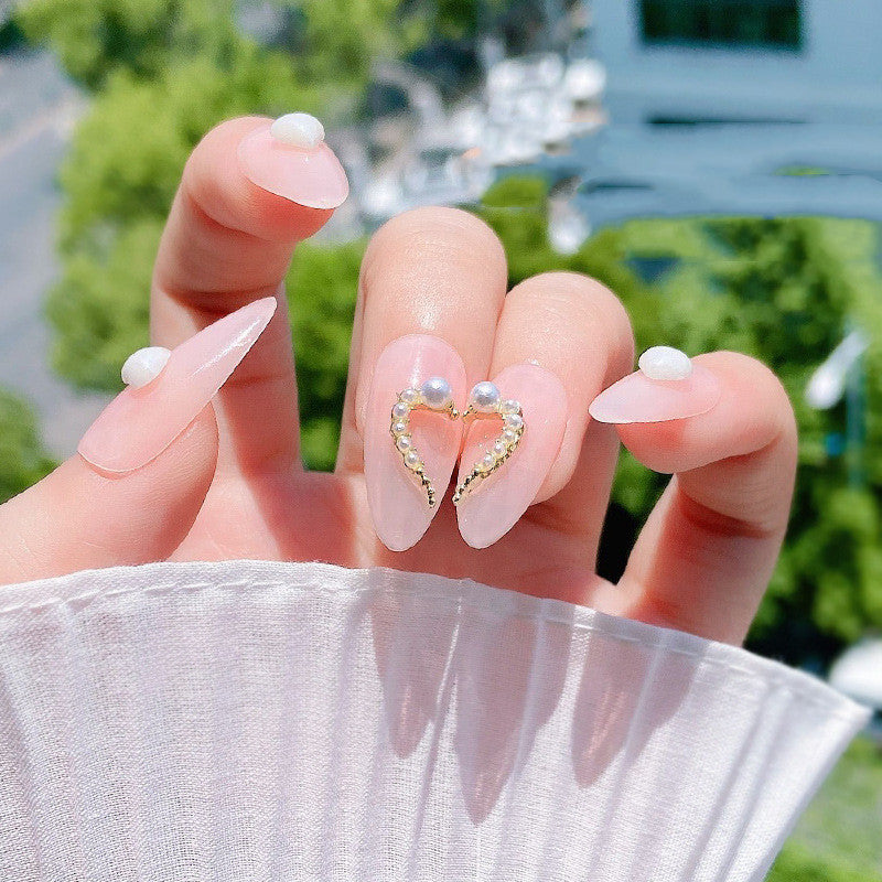 Nail Art DIY Love Heart Alloy Jewelry Nail Piece Nail