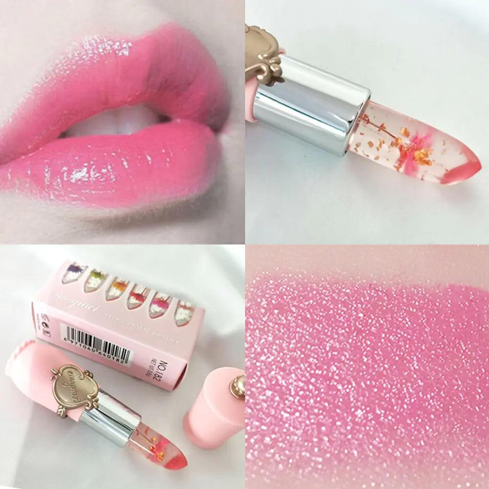 Moisturizer Lip Gloss Transparent Jelly Flower Lipstick