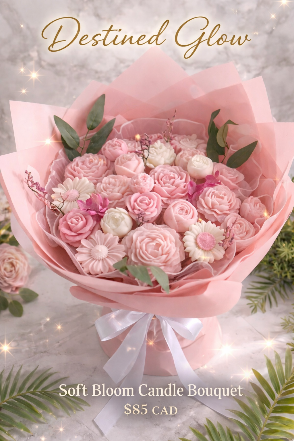 Soft Bloom Candle Bouquet