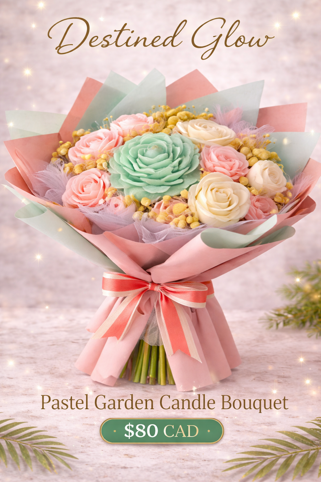 Pastel Garden Candle Bouquet