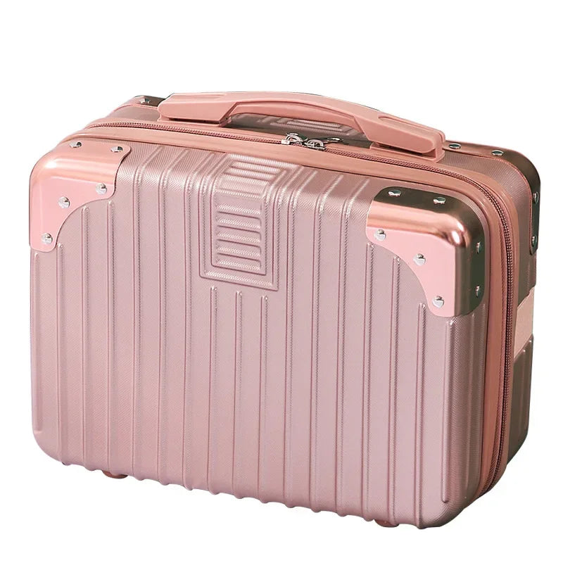 Large Capacity Portable Korean Simple Makeup Bag 14 Inch Toiletry Bag Multi-function Cosmetic Storage Rolling Luggage