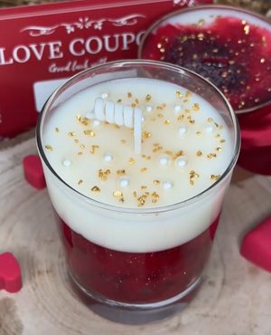 Love Glitter Candle for a Warm Atmosphere and Radiant Energy