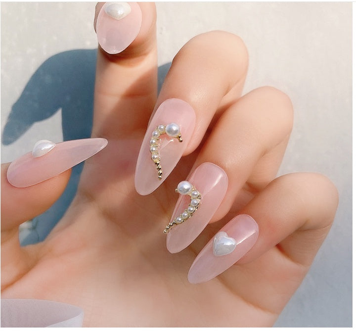 Nail Art DIY Love Heart Alloy Jewelry Nail Piece Nail