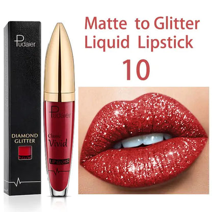 5 Colors Long Lasting Matte Glitter Liquid Shiny Lip Gloss
